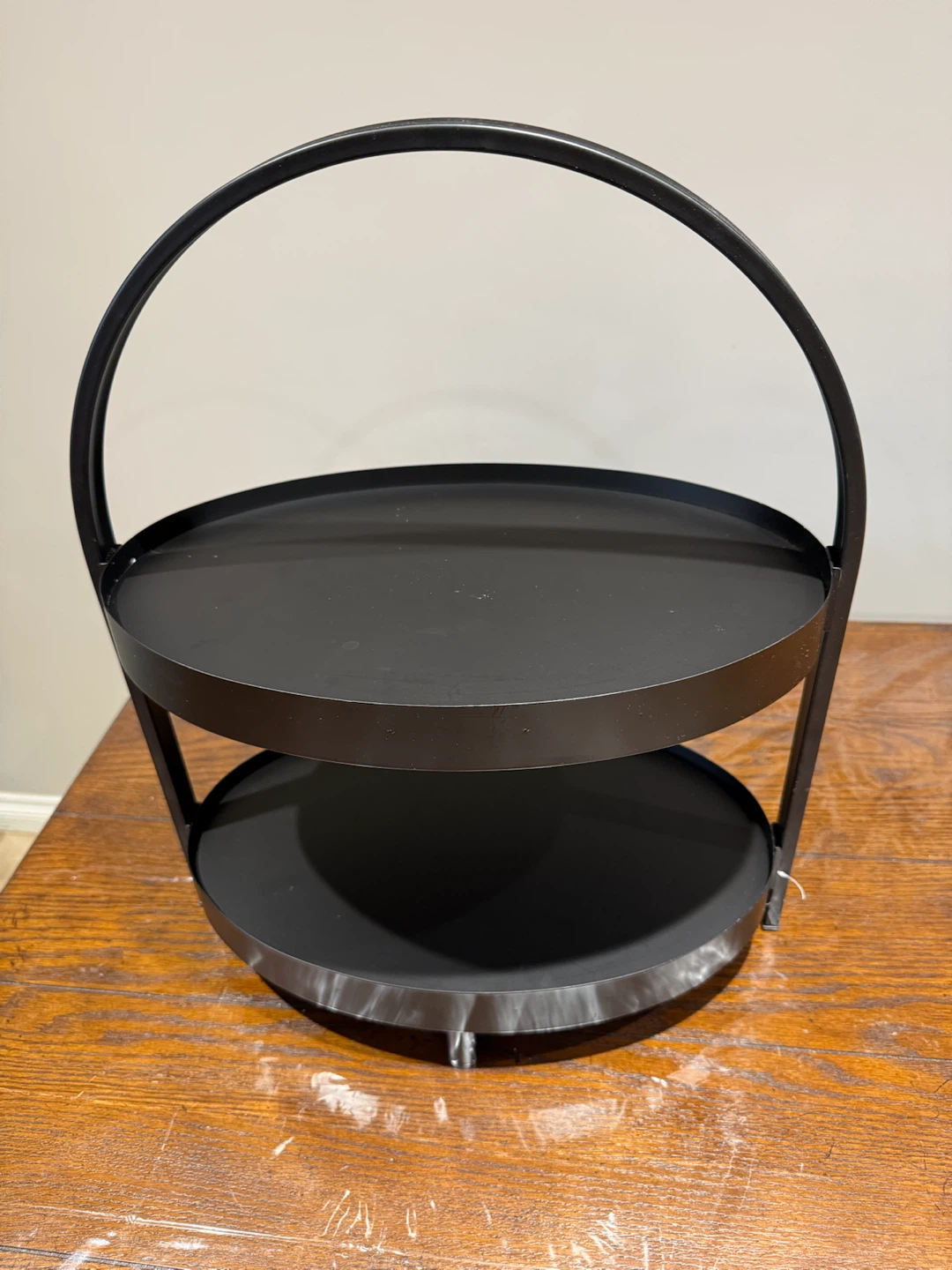 Black 2-Tier Serving Stand with Handle - photo 2