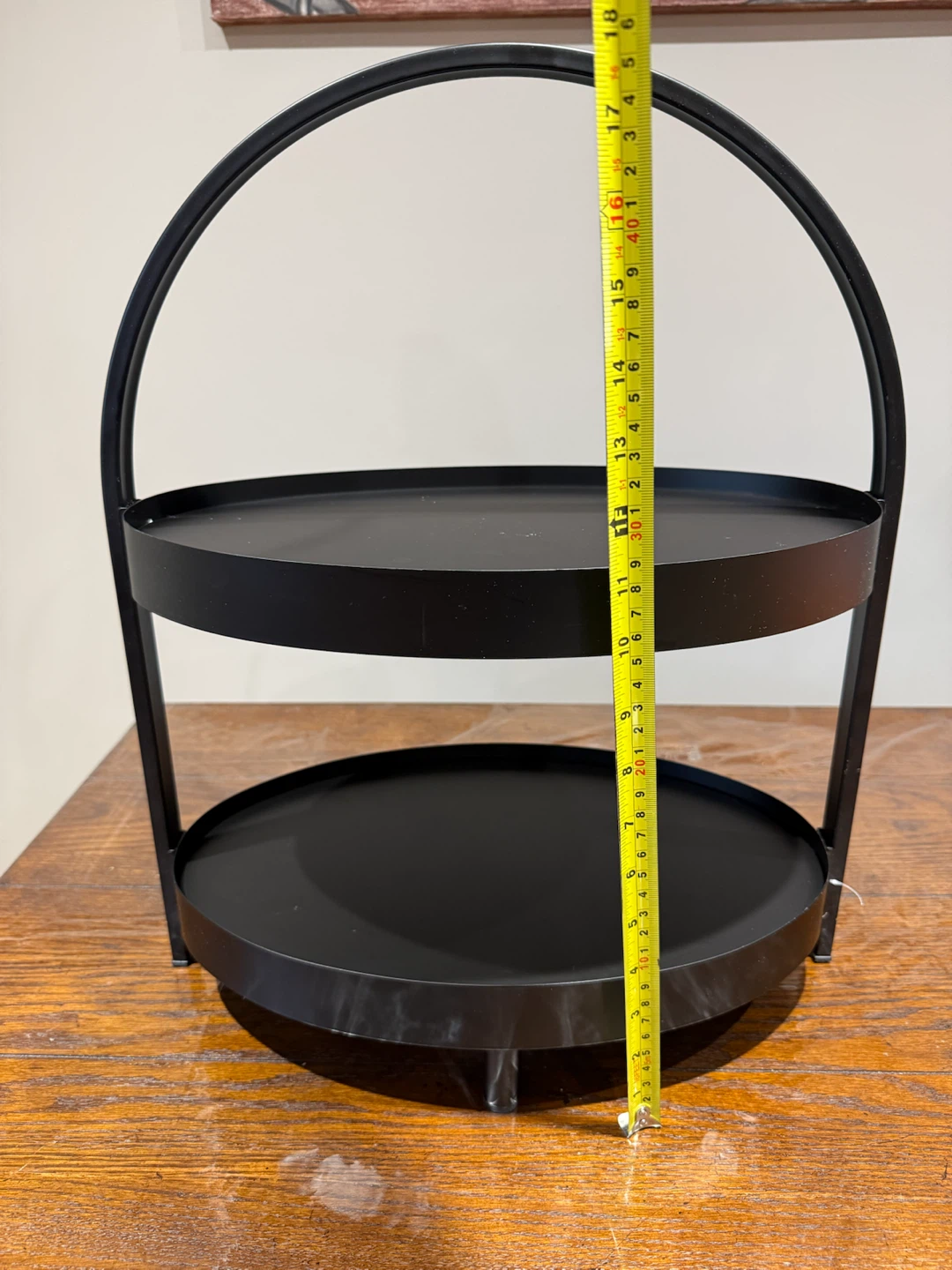 Black 2-Tier Serving Stand with Handle - photo 3