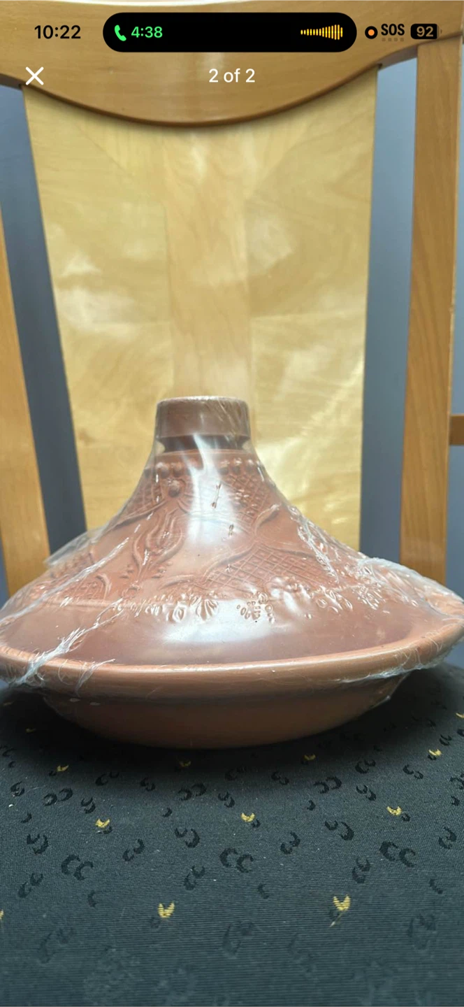 Clay Tagine Pot with Embossed Design