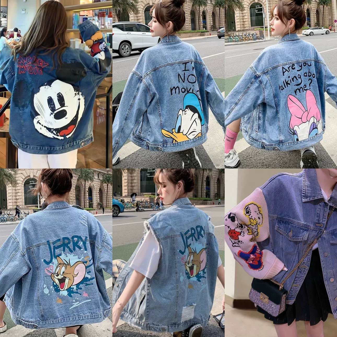 ON SALE Denim Jacket with Cartoon Graphics