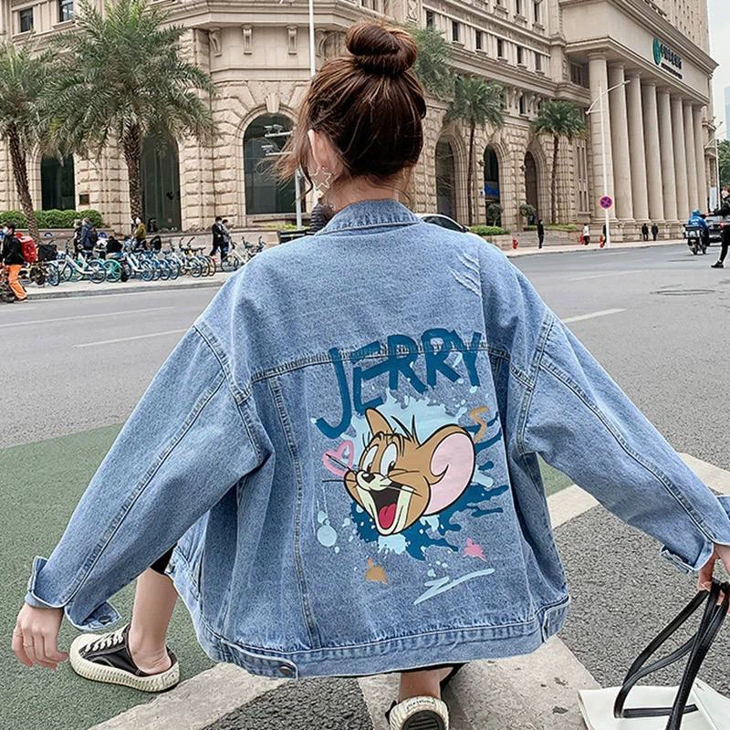 ON SALE Denim Jacket with Cartoon Graphics - photo 4