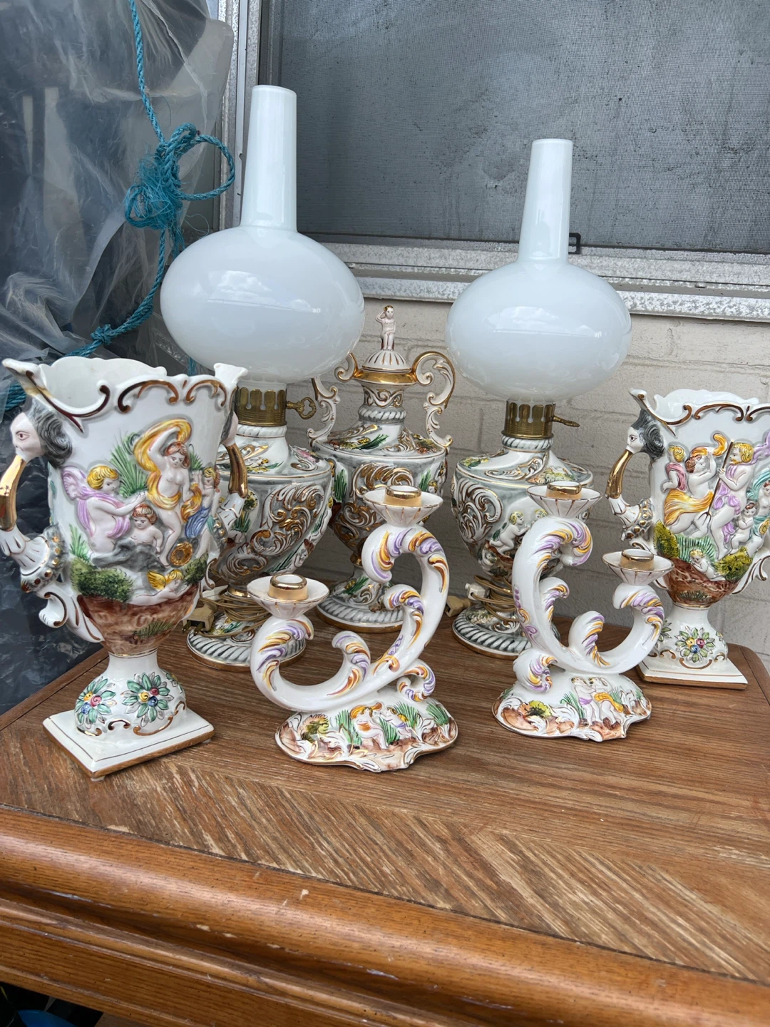 Vintage Decorative Ceramic Lamps and Candlestick Holders - photo 3