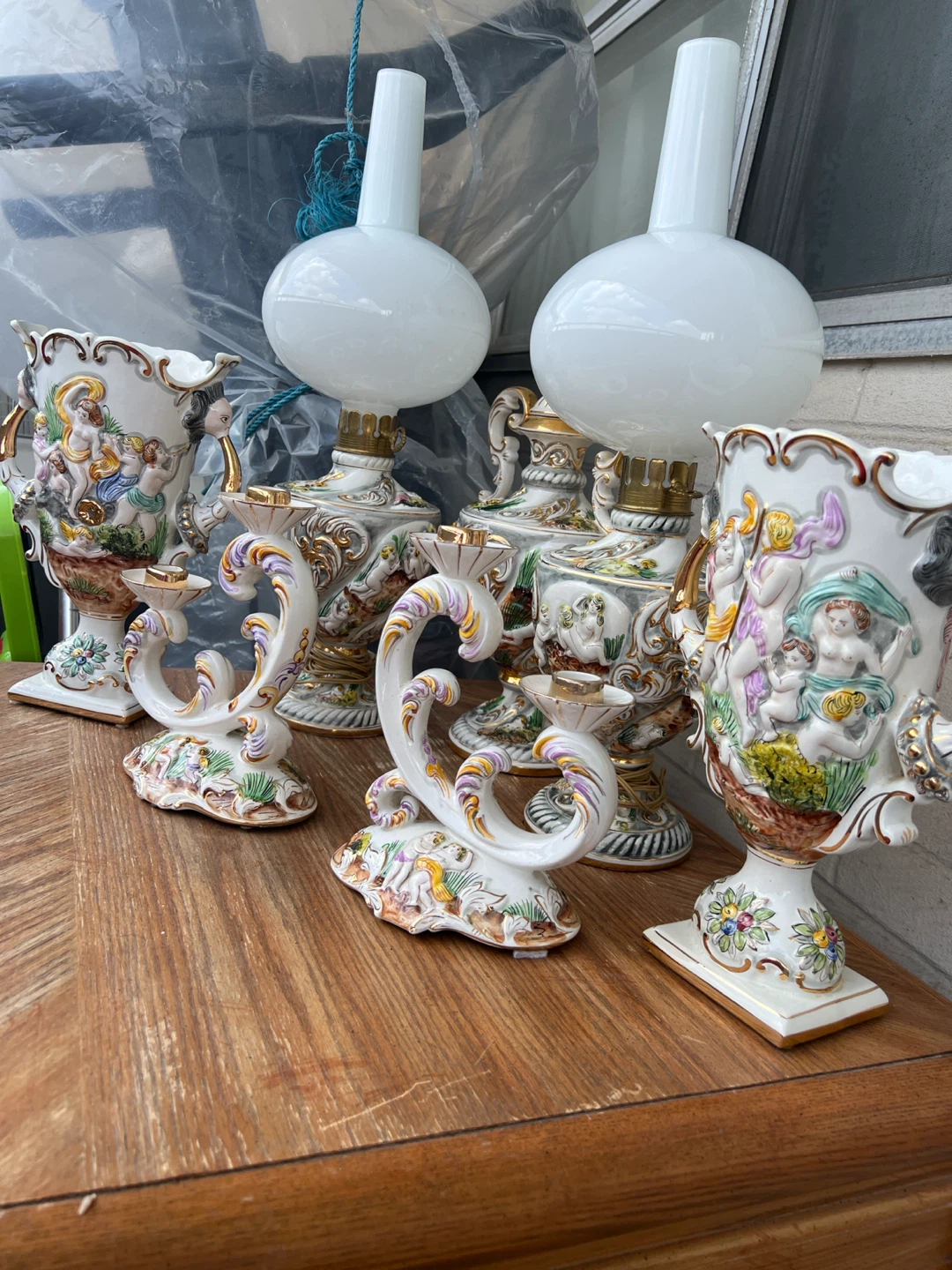 Vintage Decorative Ceramic Lamps and Candlestick Holders - photo 4