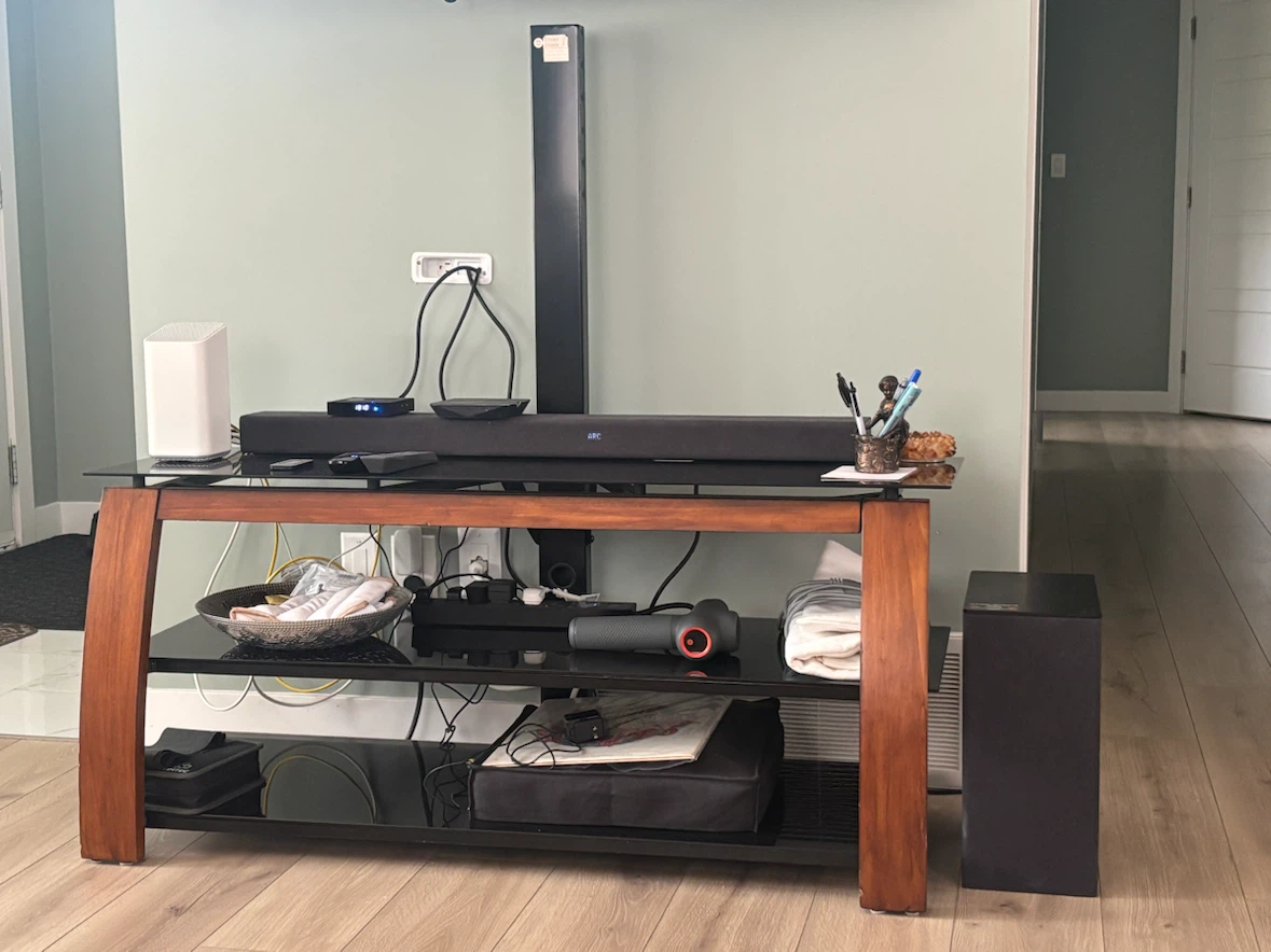 TV stand with Black TV Mount with Hardware