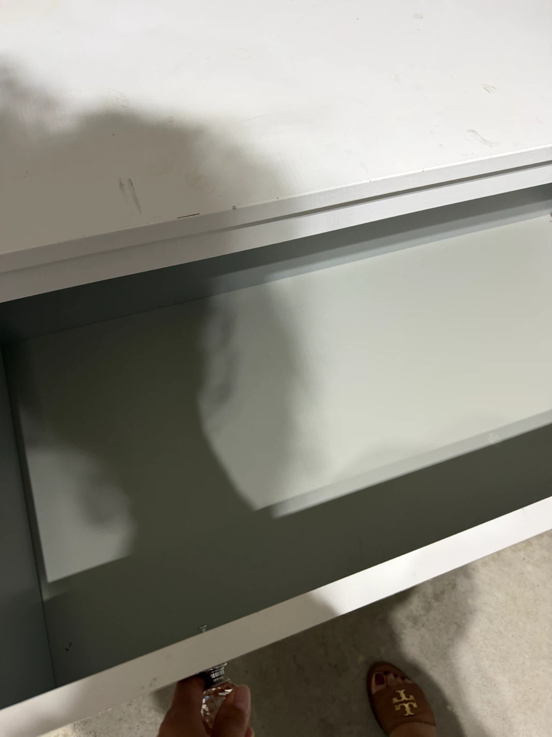 White 3-Drawer Dresser with Crystal Knobs - photo 5