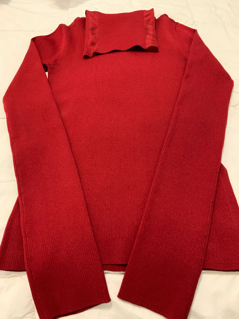 BNWT Helmut Lang Stretch Turtleneck.      Top - Wine Red - XS - photo 3