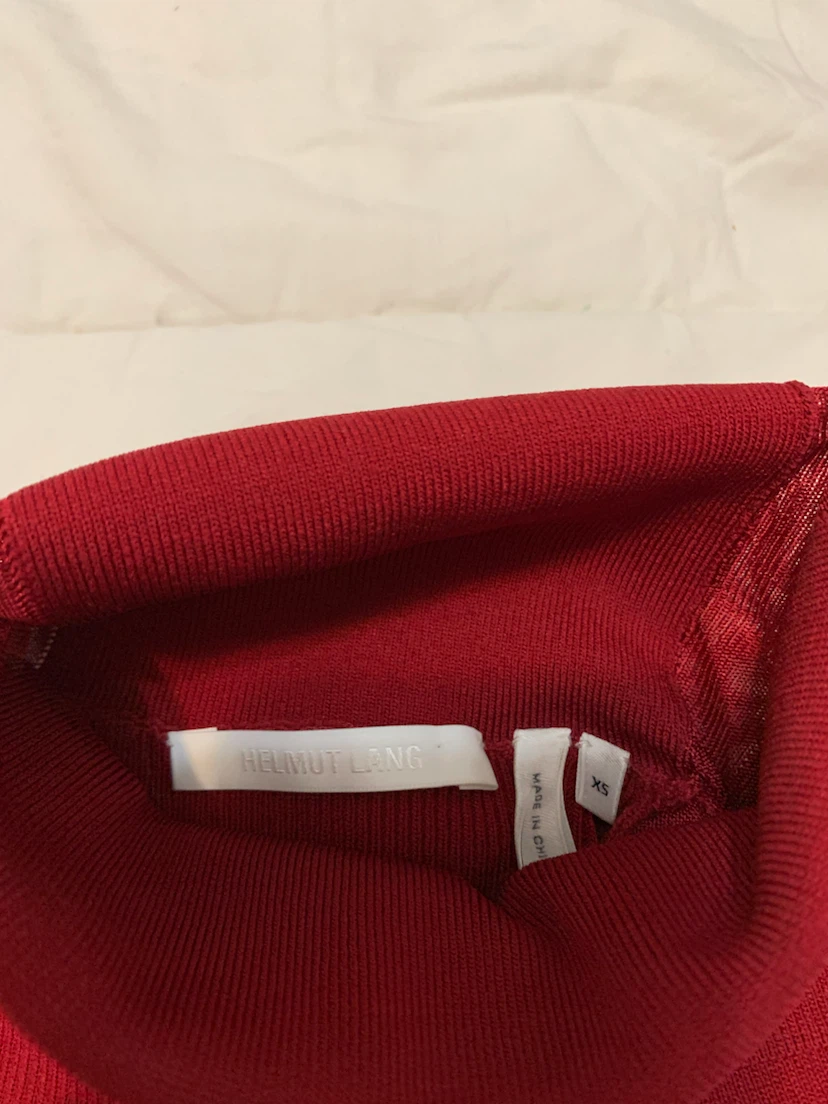 BNWT Helmut Lang Stretch Turtleneck.      Top - Wine Red - XS - photo 4