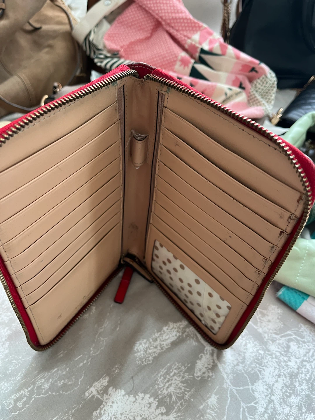 Kate Spade Red Leather Zip Around Wallet - photo 5