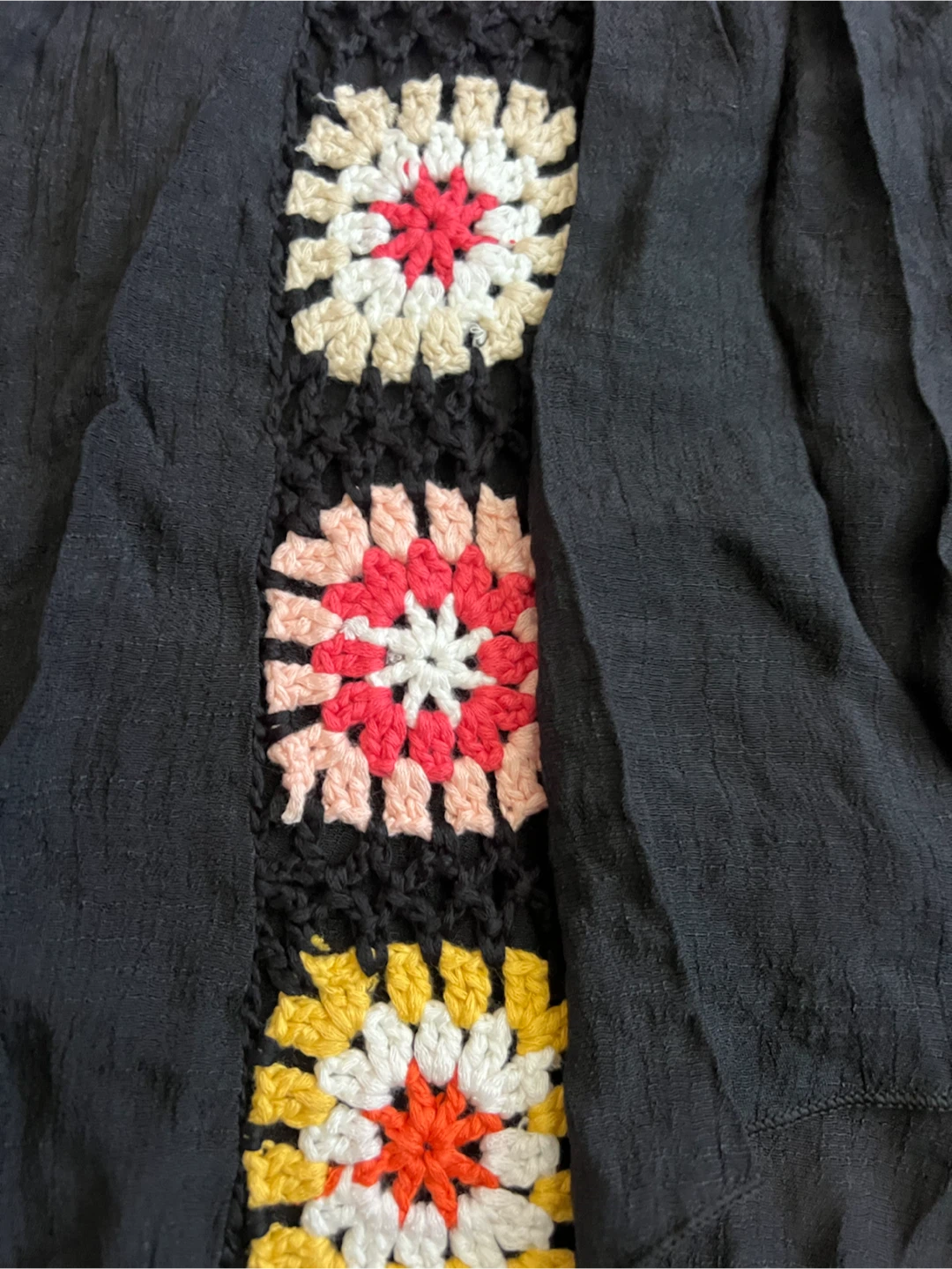 Black Cardigan with Crochet Trim - 3XL - photo 2