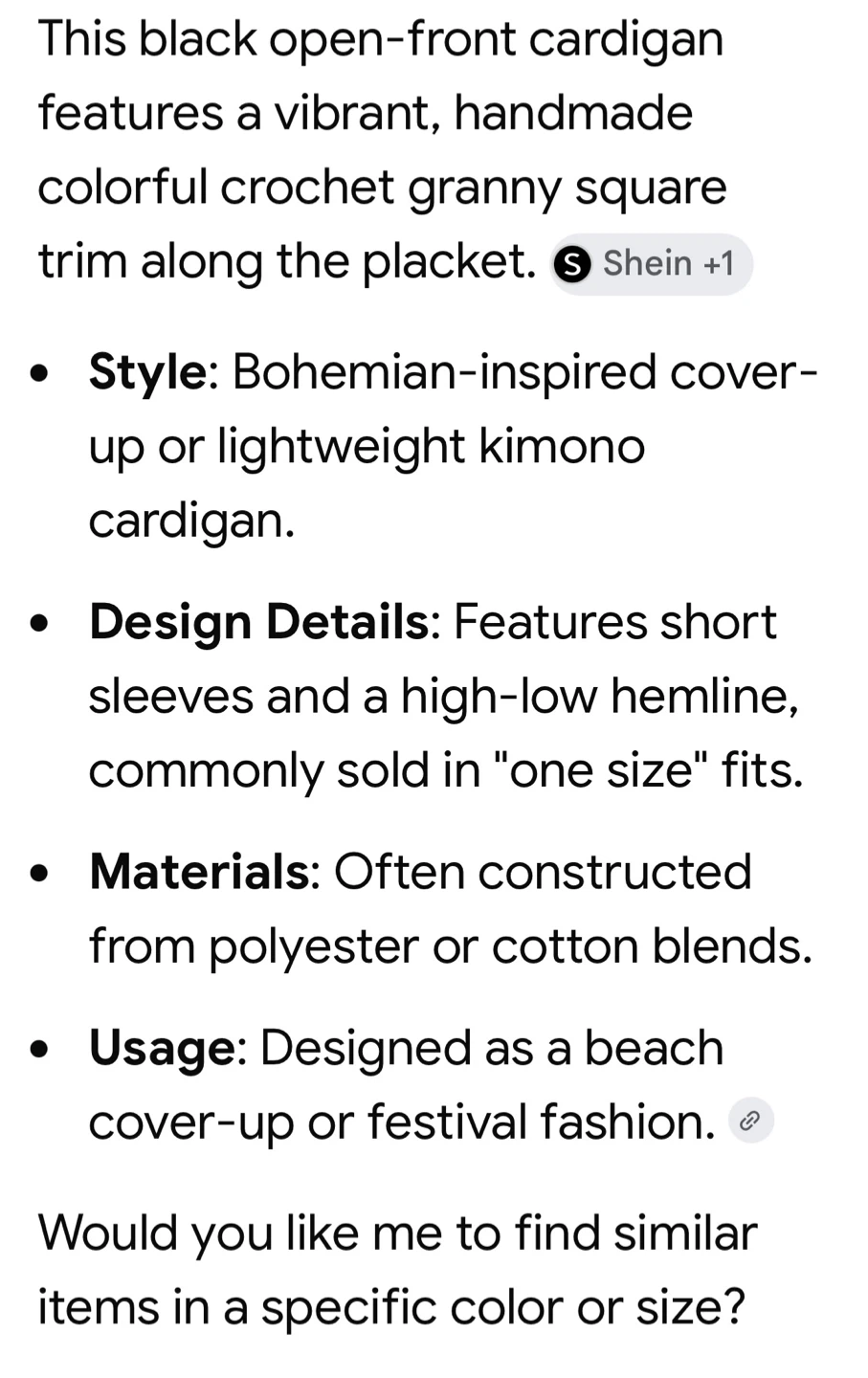 Black Cardigan with Crochet Trim - 3XL - photo 5