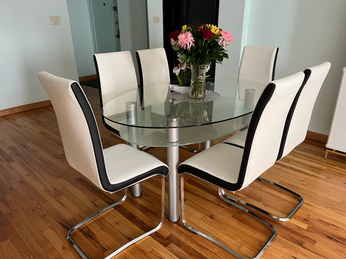 White Faux Leather Dining Chairs - photo 2