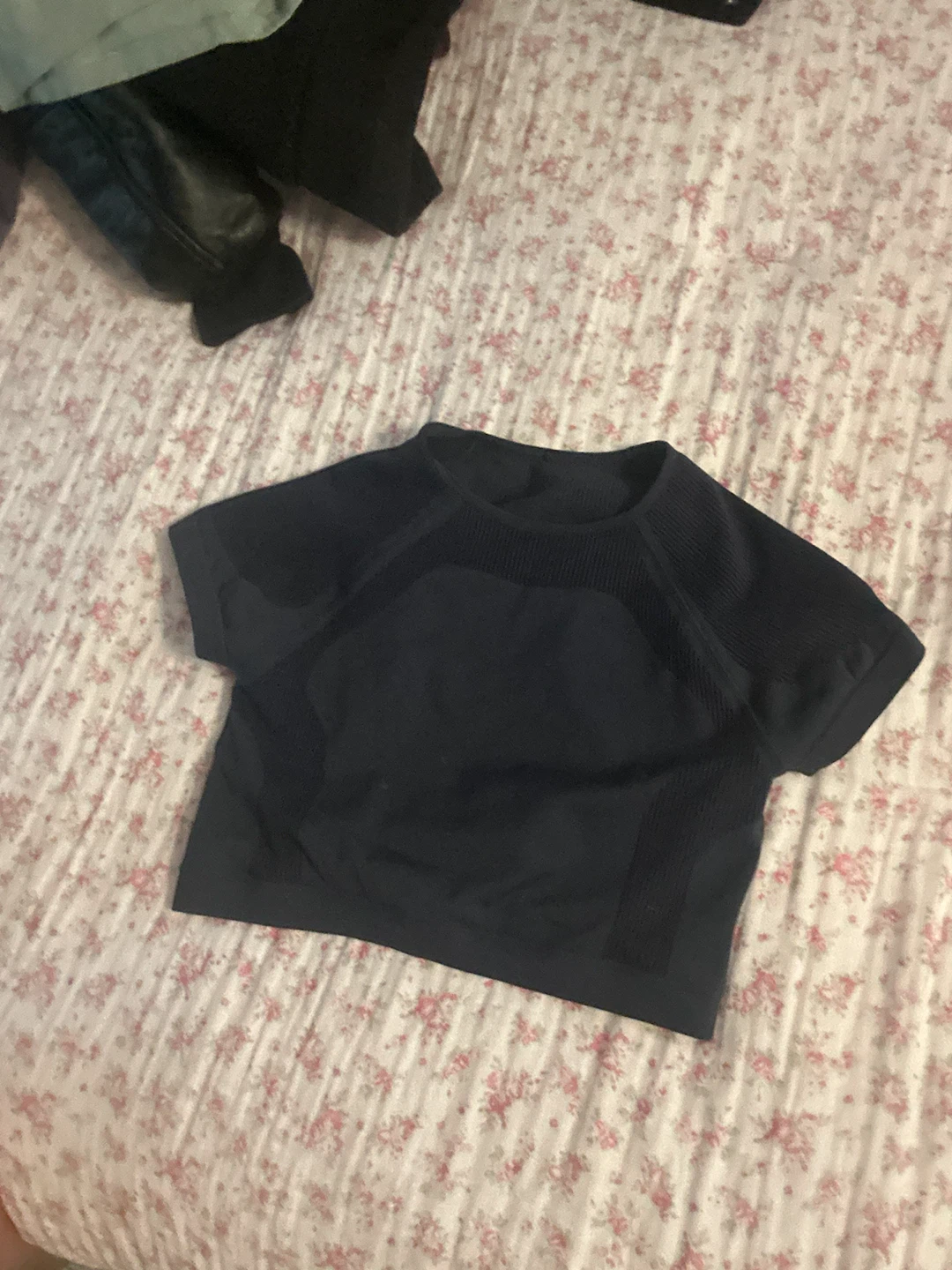 Garage Navy Blue Athletic Crop Top