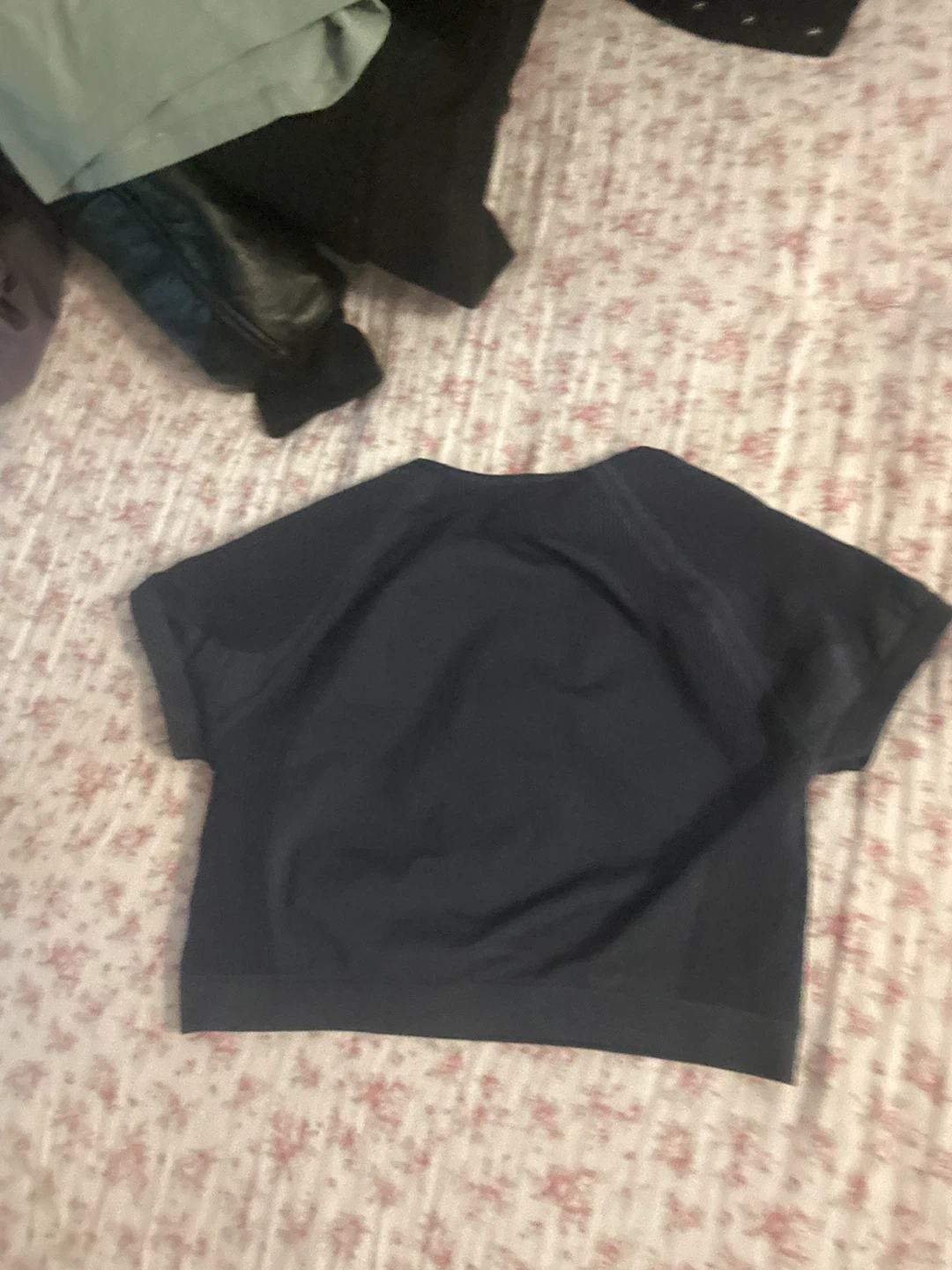 Garage Navy Blue Athletic Crop Top - photo 2