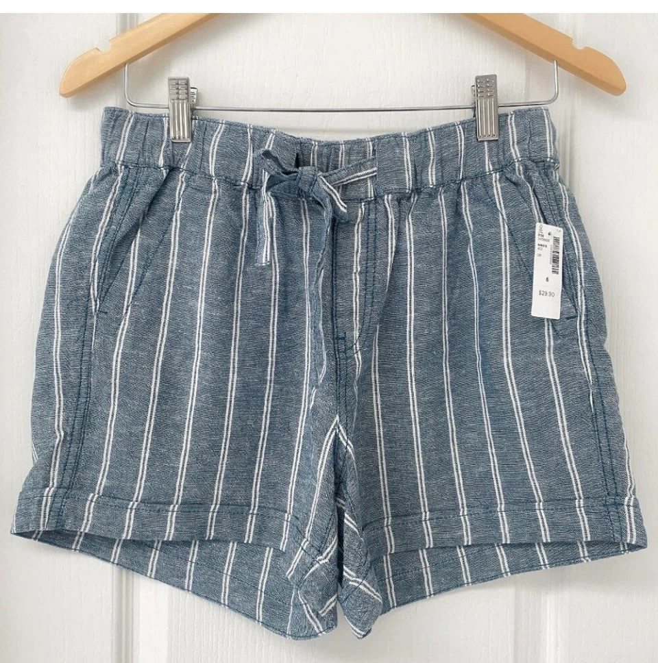 NEW Reitman’s Striped Linen Blend Shorts Size 6 - photo 2
