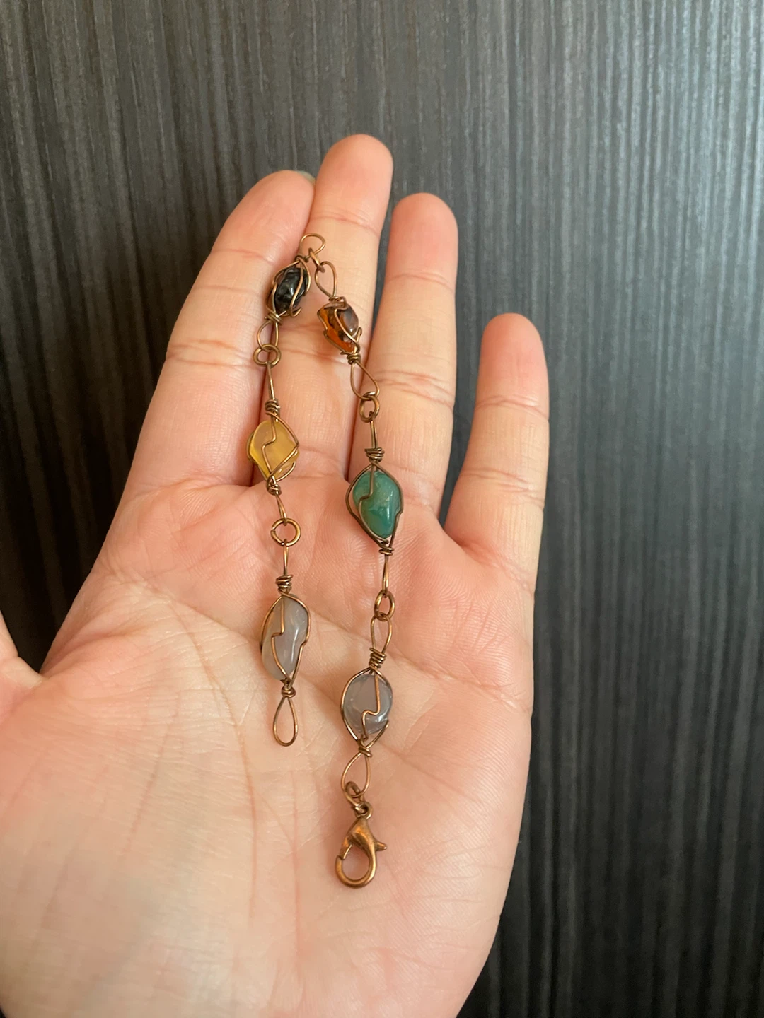 Wire Wrapped Gemstone Bracelet