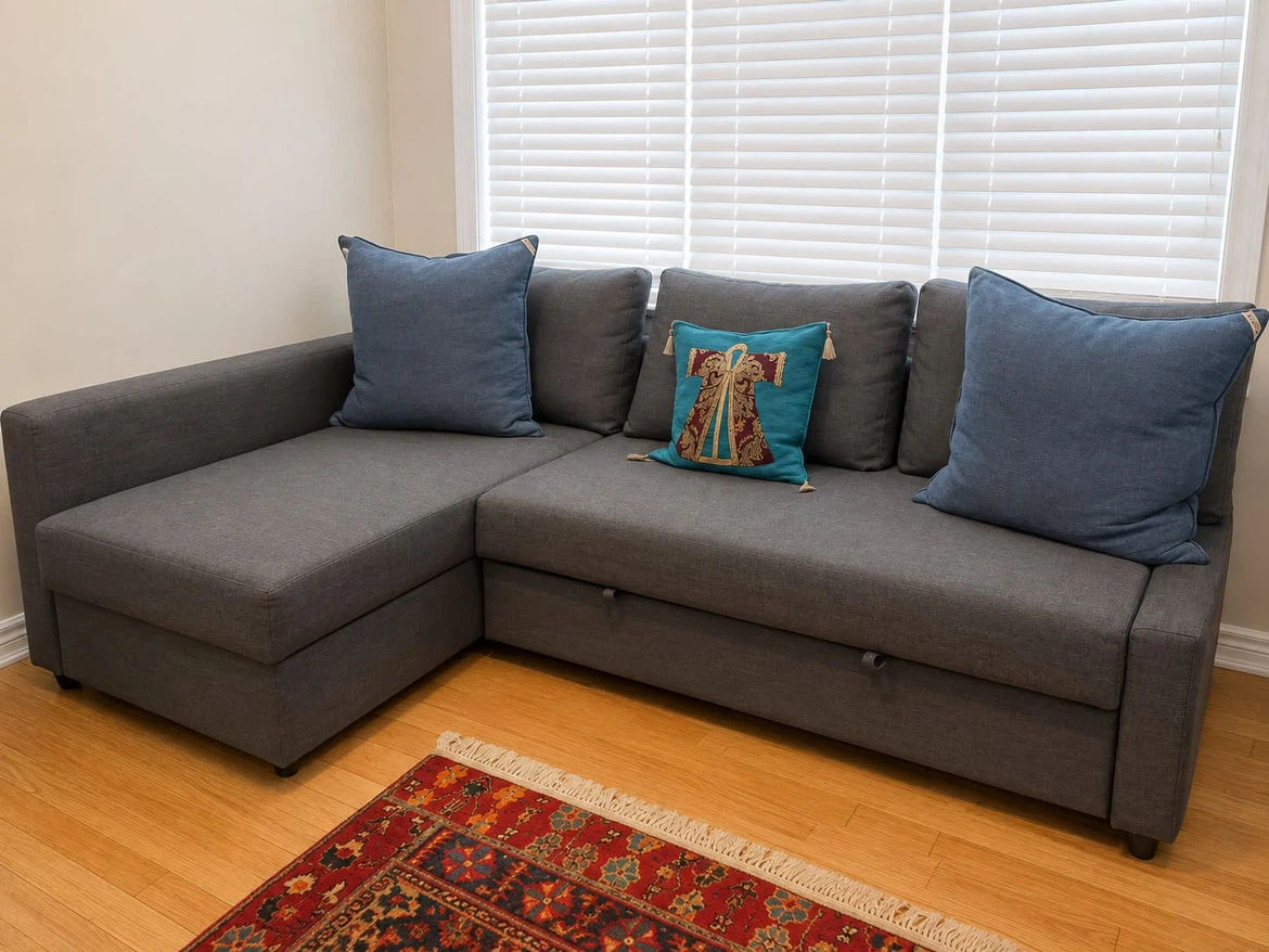 Grey Sectional Sofa Bed with Storage