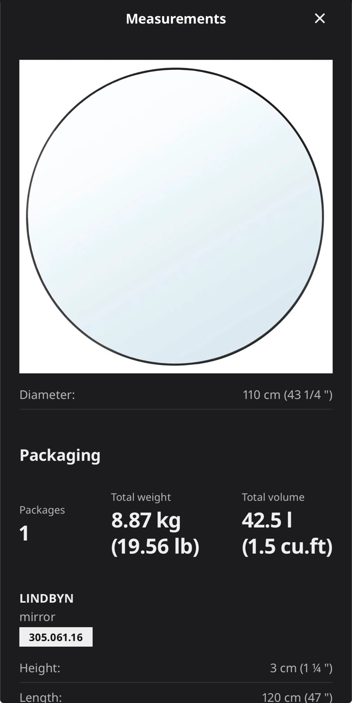 LINDYN Mirror - 110 cm Diameter - photo 3