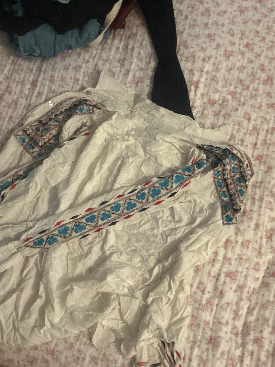 Western White Embroidered Button-Up Shirt - photo 2
