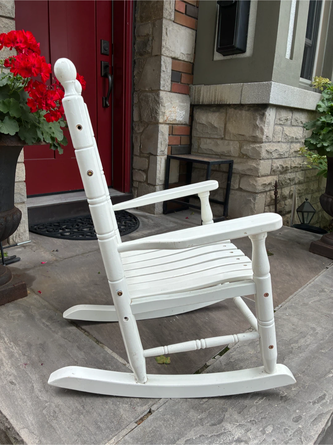 White Kids Rocking Chair Cottage Porch Garden Decor - photo 4