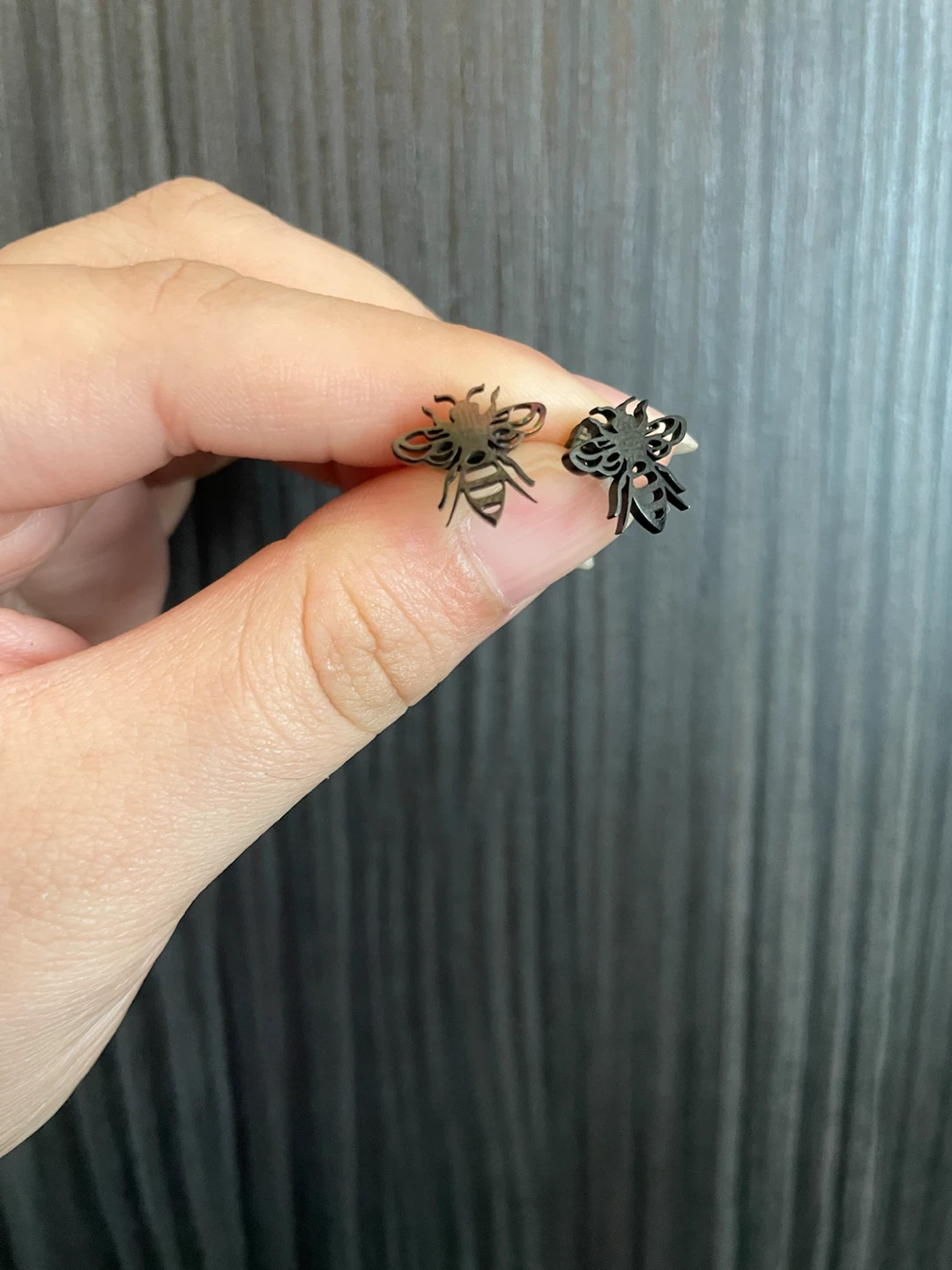 Black Bee Stud Earrings