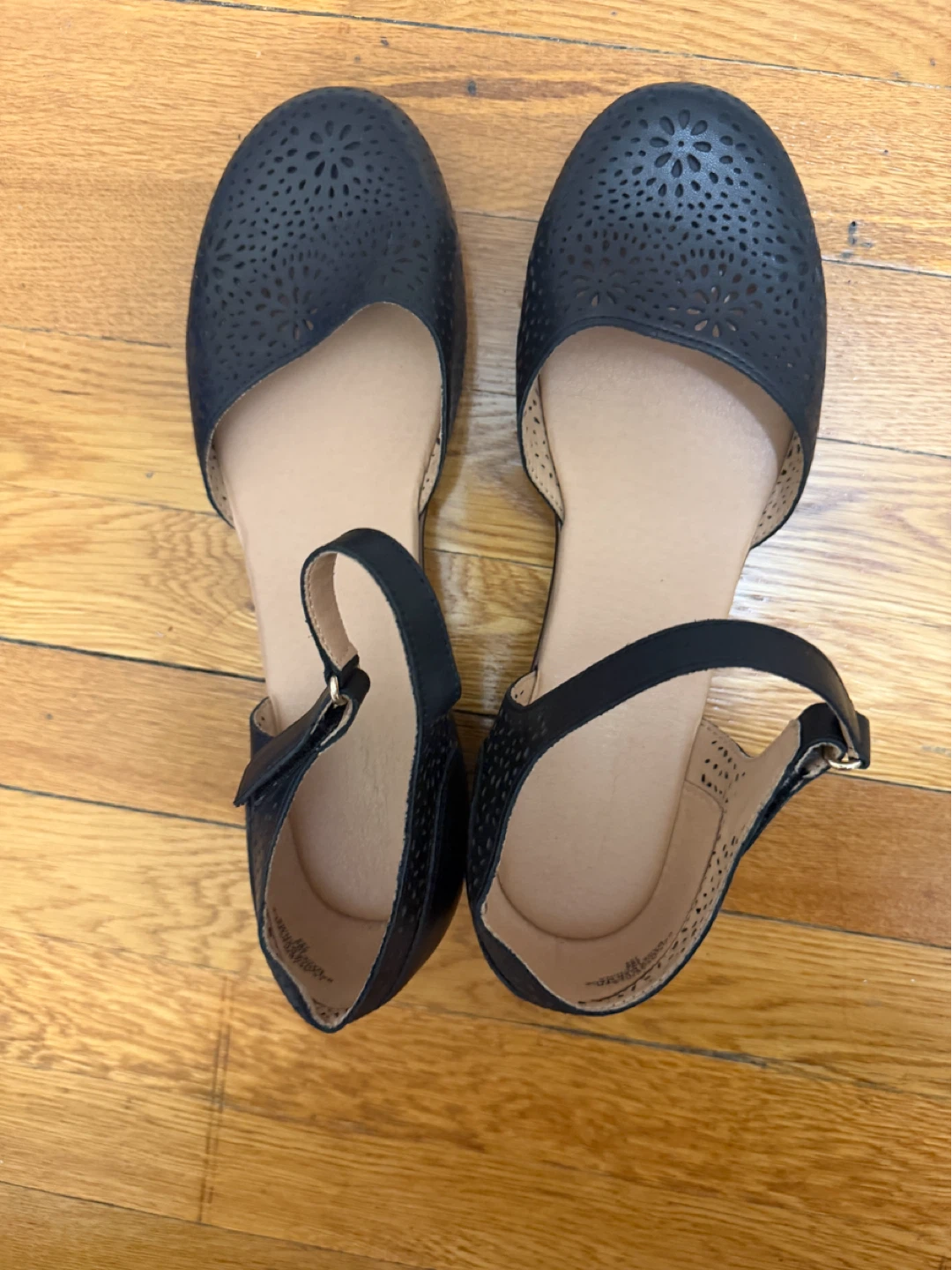 Black Laser-Cut Ballet Flats