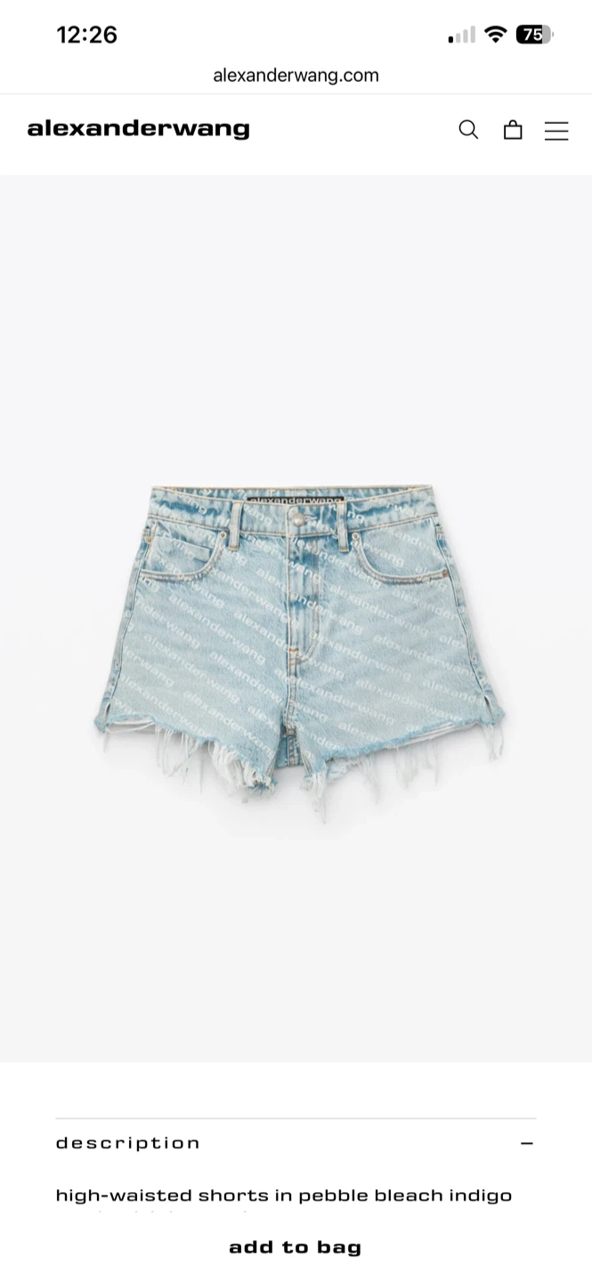 Alexander Wang logo High-Waisted Denim Shorts 🩳 - photo 2