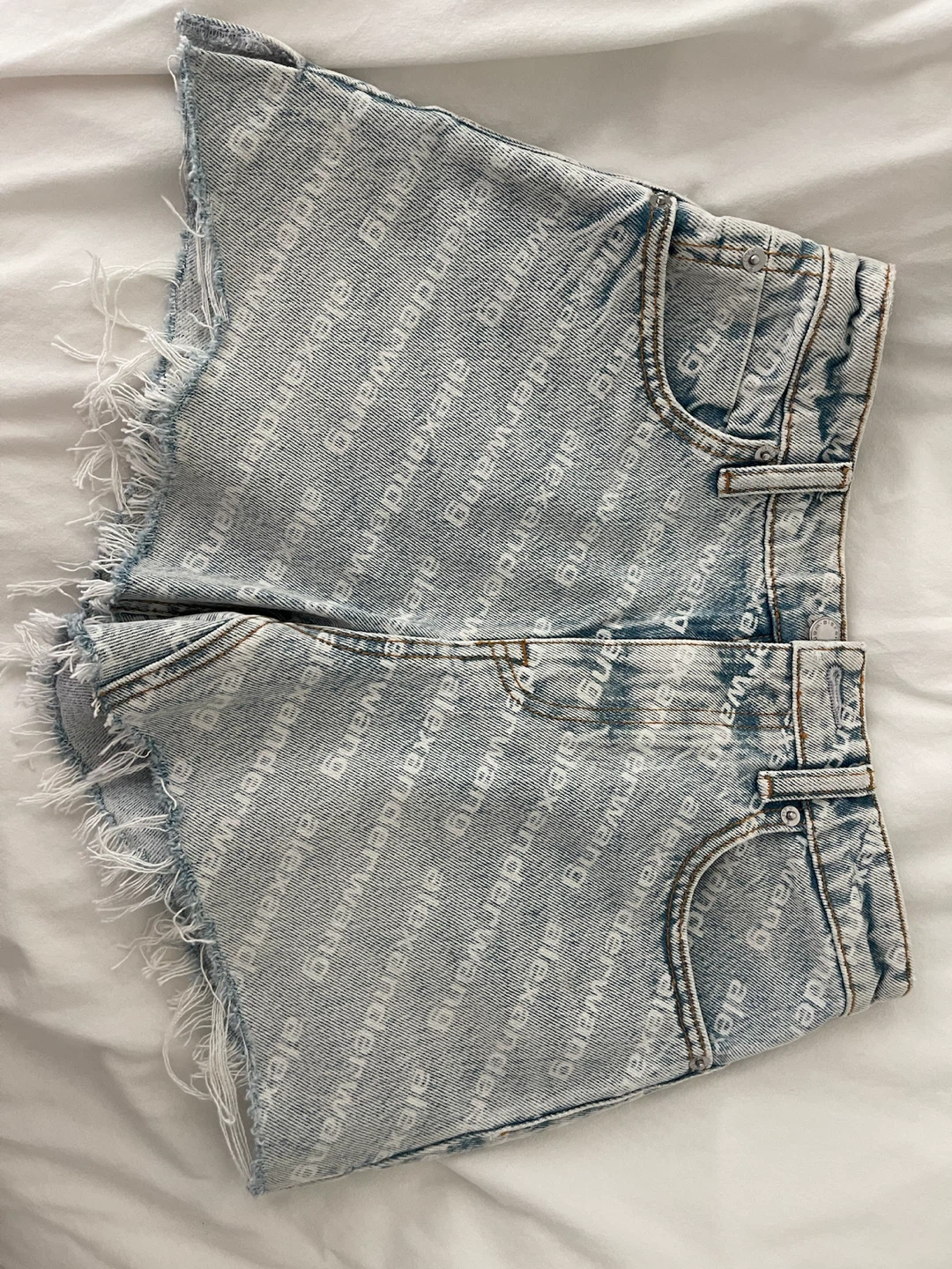 Alexander Wang logo High-Waisted Denim Shorts 🩳 - photo 5
