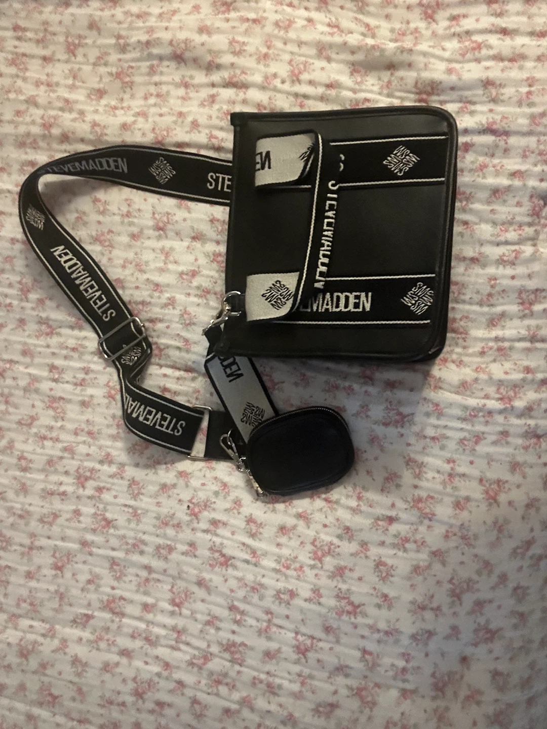 Steve Madden Black Crossbody Bag with Coin Pouch