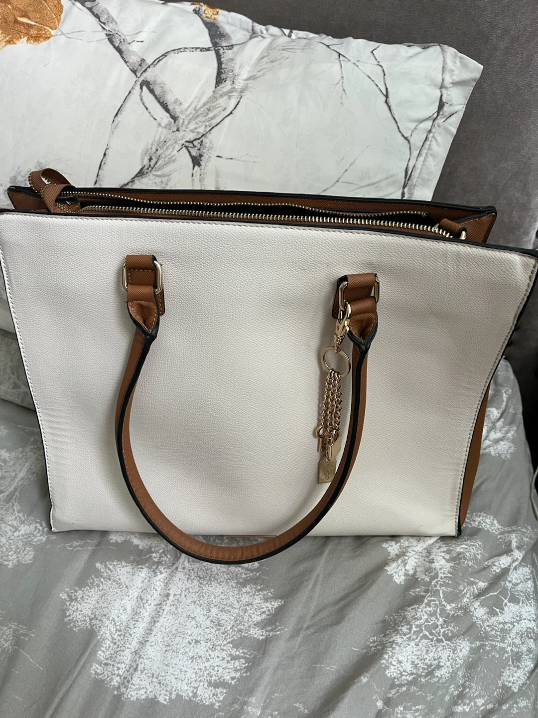 ALDO White & Brown Tote Handbag - photo 2