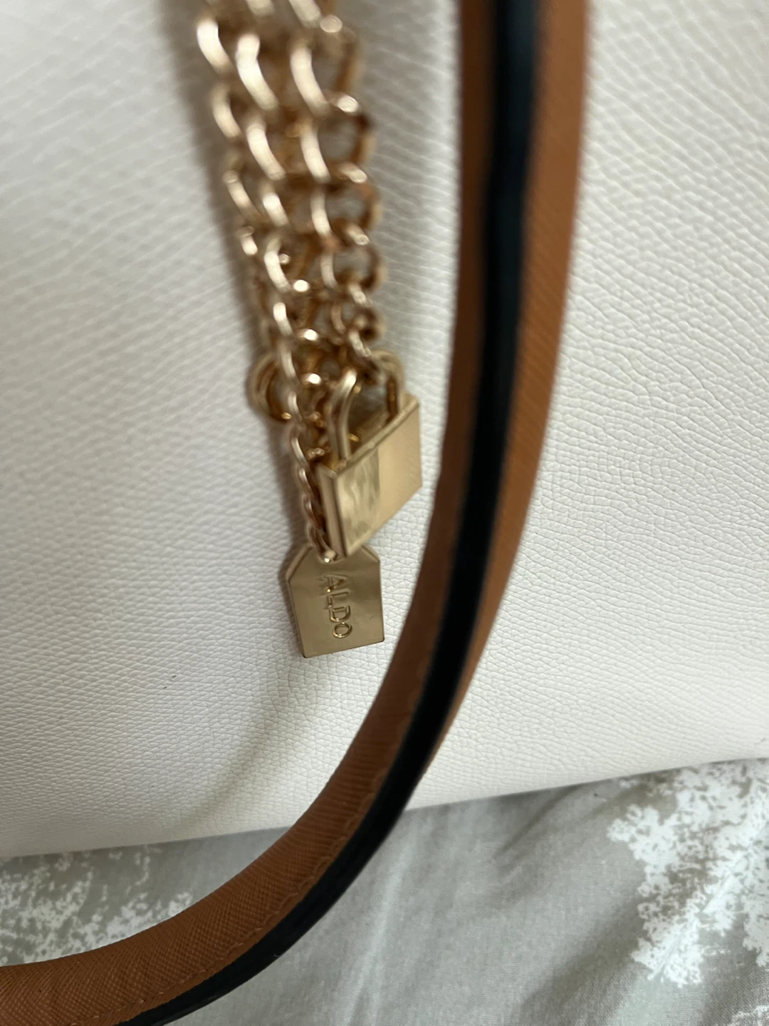 ALDO White & Brown Tote Handbag - photo 5