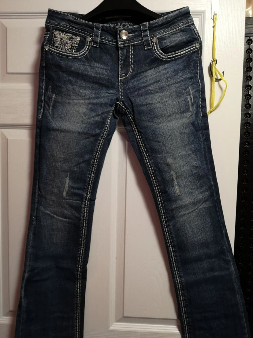 Bootcut Jeans - Embellished Pockets