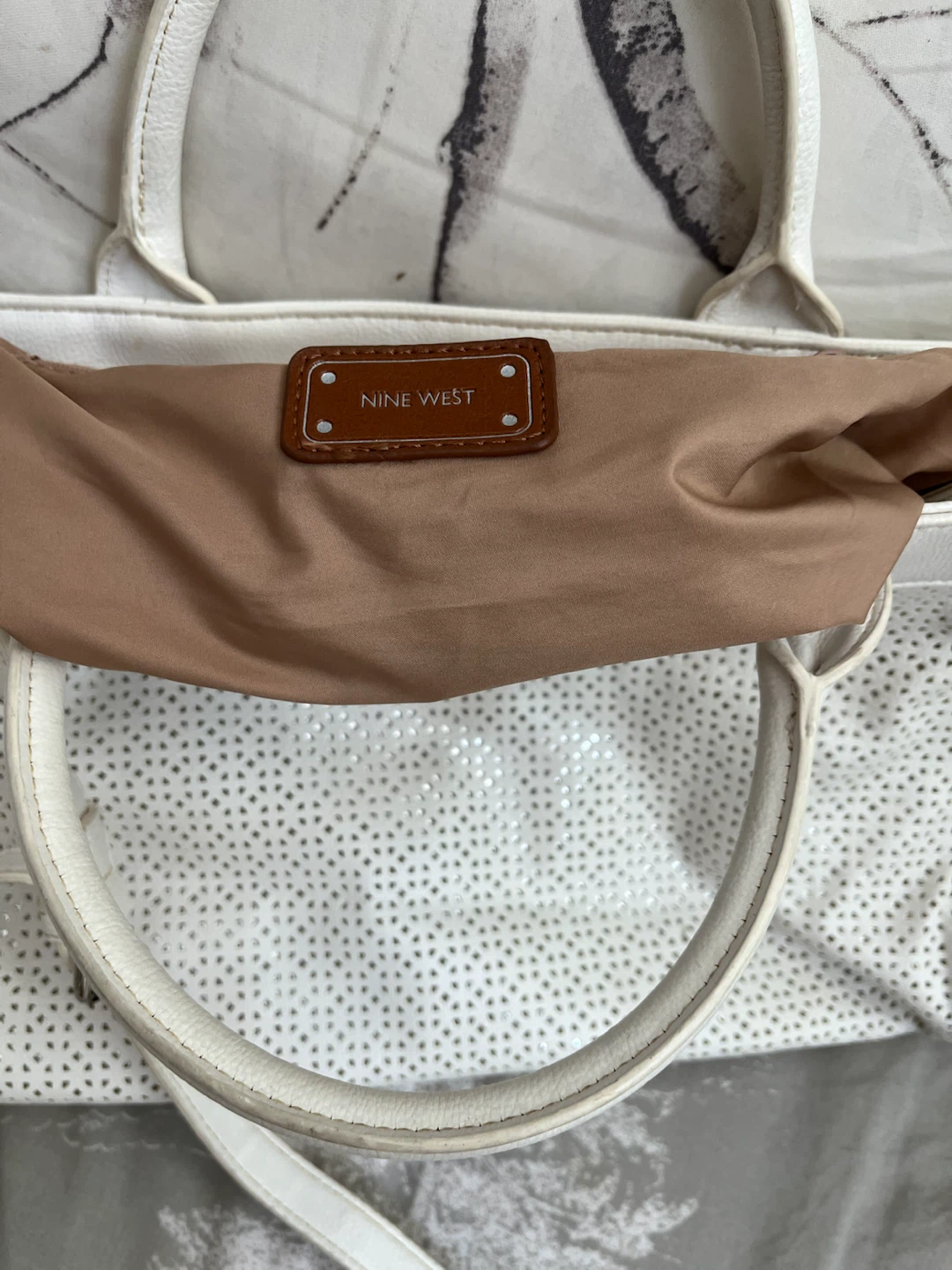 Nine West White Perforated Tote Bag - photo 5