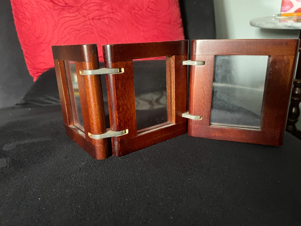 Wooden Tri-Fold Photo Frame