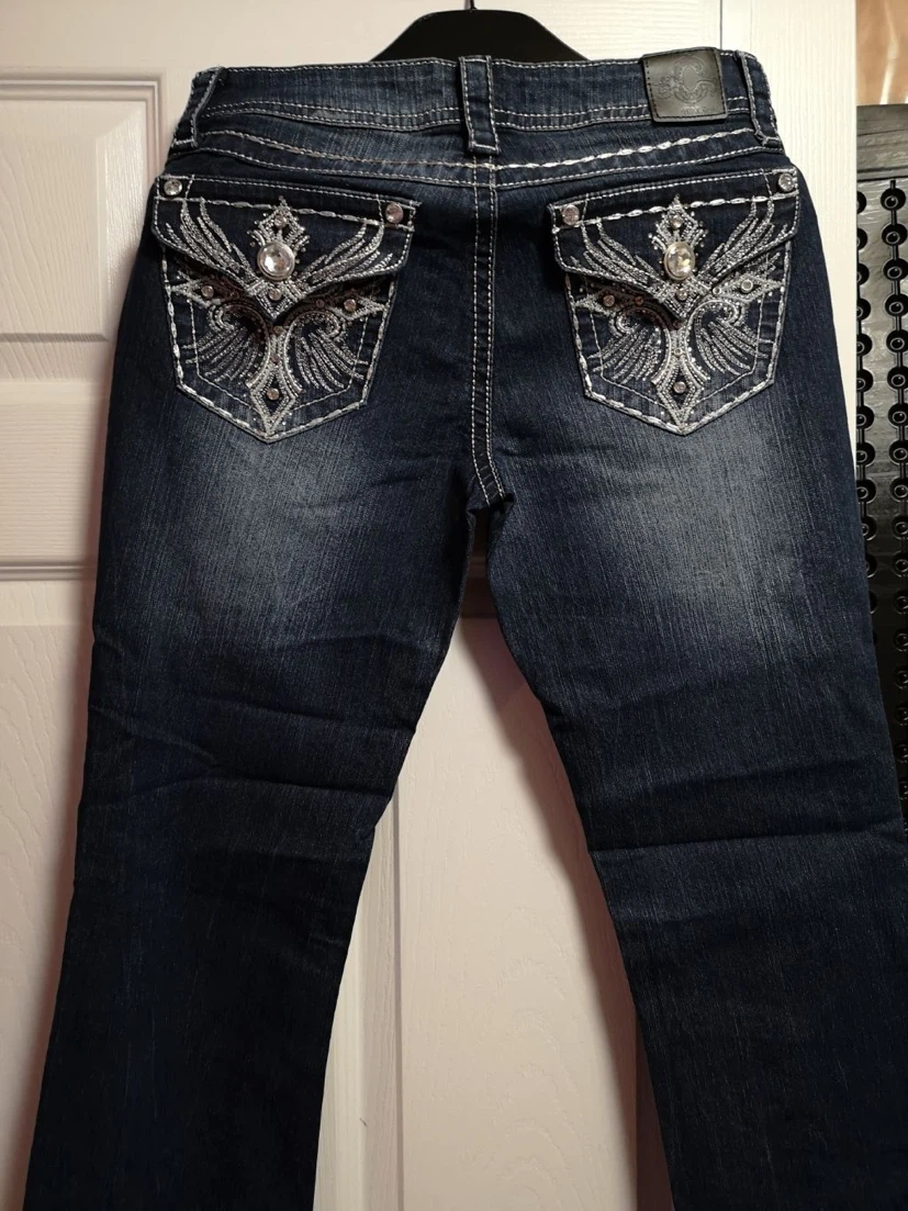 DANIER Dark Wash Embellished Bootcut Jeans - photo 2