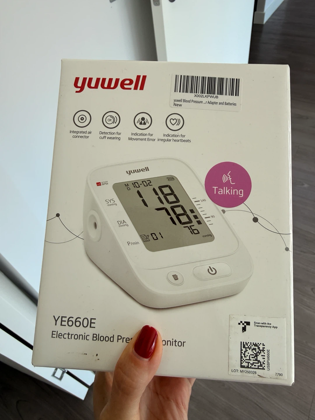 Yuwell YE660E Electronic Blood Pressure Monitor