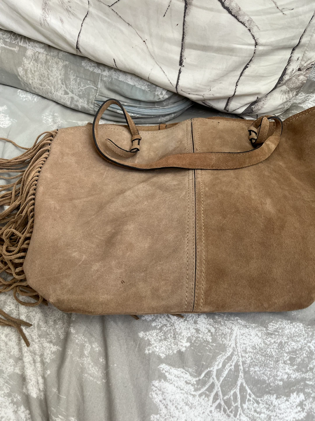 Brown Suede Fringe Tote Bag - photo 3