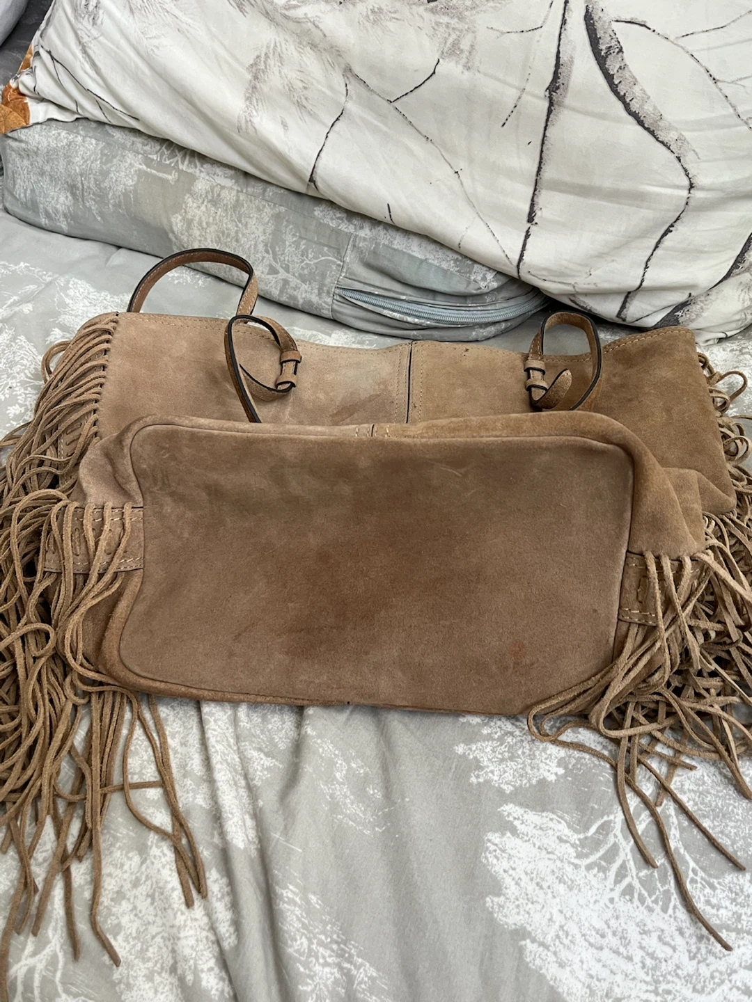 Brown Suede Fringe Tote Bag - photo 4