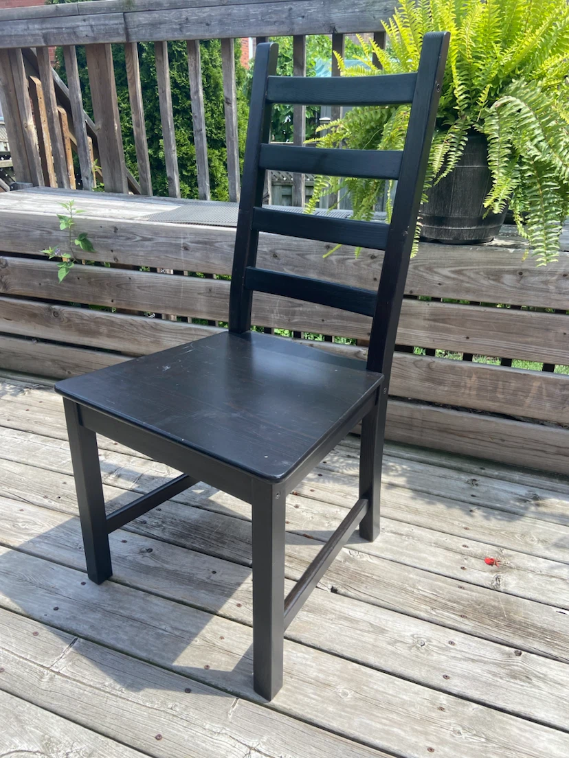 6 Black Wooden Ladder Back Dining Chair