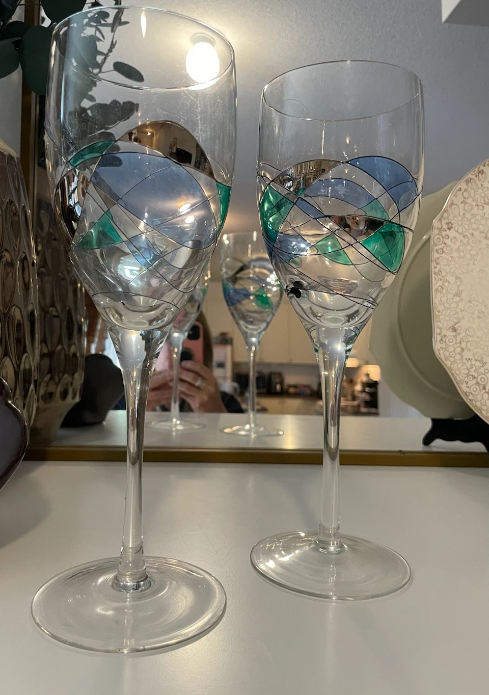 Set of 2 decorative wine glasses - photo 3