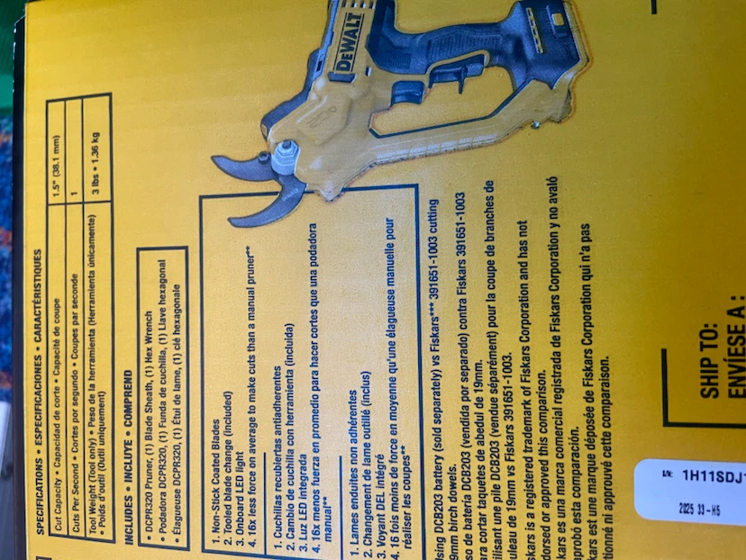 DEWALT 20V MAX Cordless Hand Pruner Tool Only - Model DCPR320B - photo 3