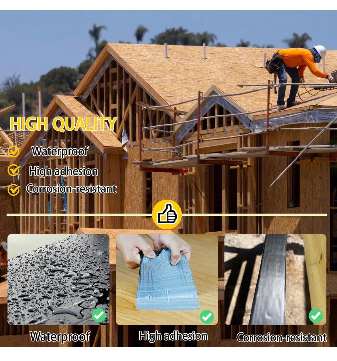 CHUANGDANG Black Deck Joist Tape - 2in x 50ft - photo 3