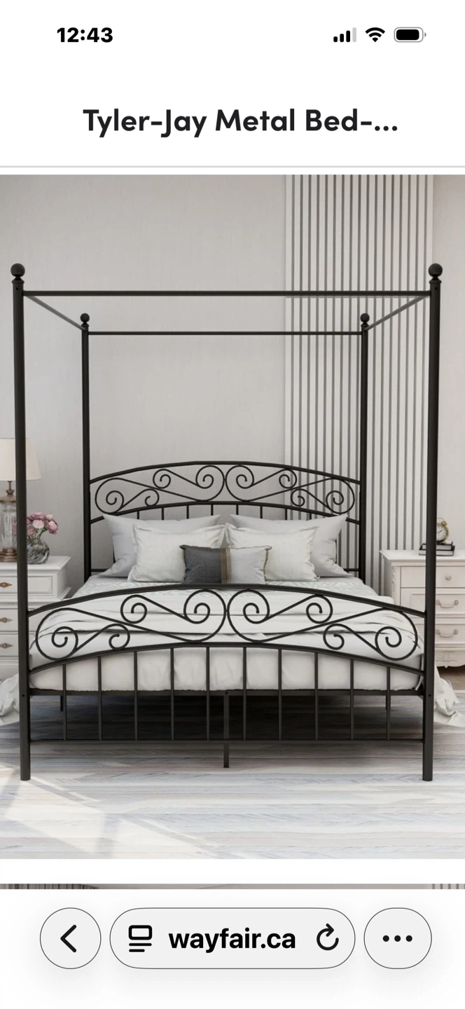 Metal canopy bed frame