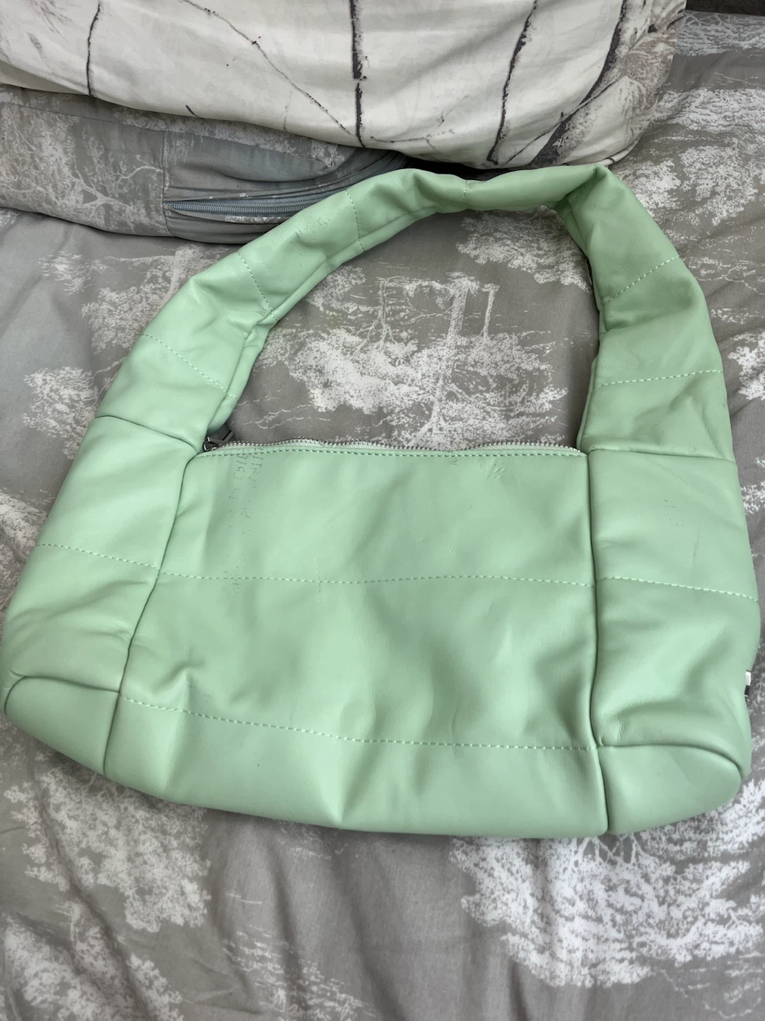 DeeZee Roxie Mint Green Puffer Shoulder Bag