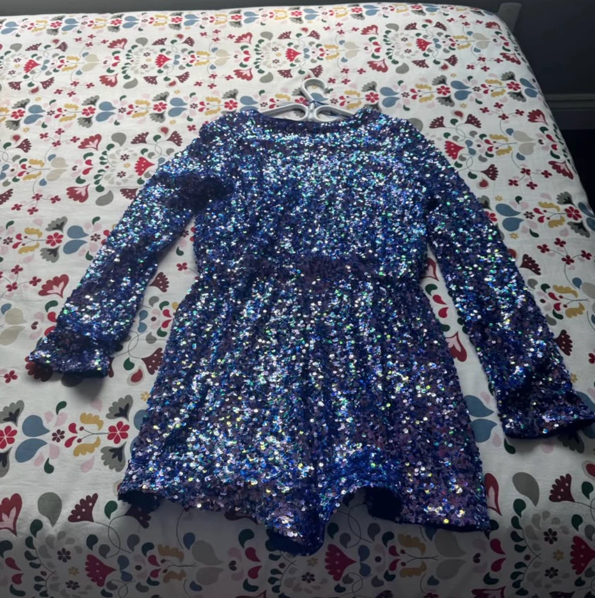 Joie Sequined Long Sleeve Dress L/G Blue - photo 3