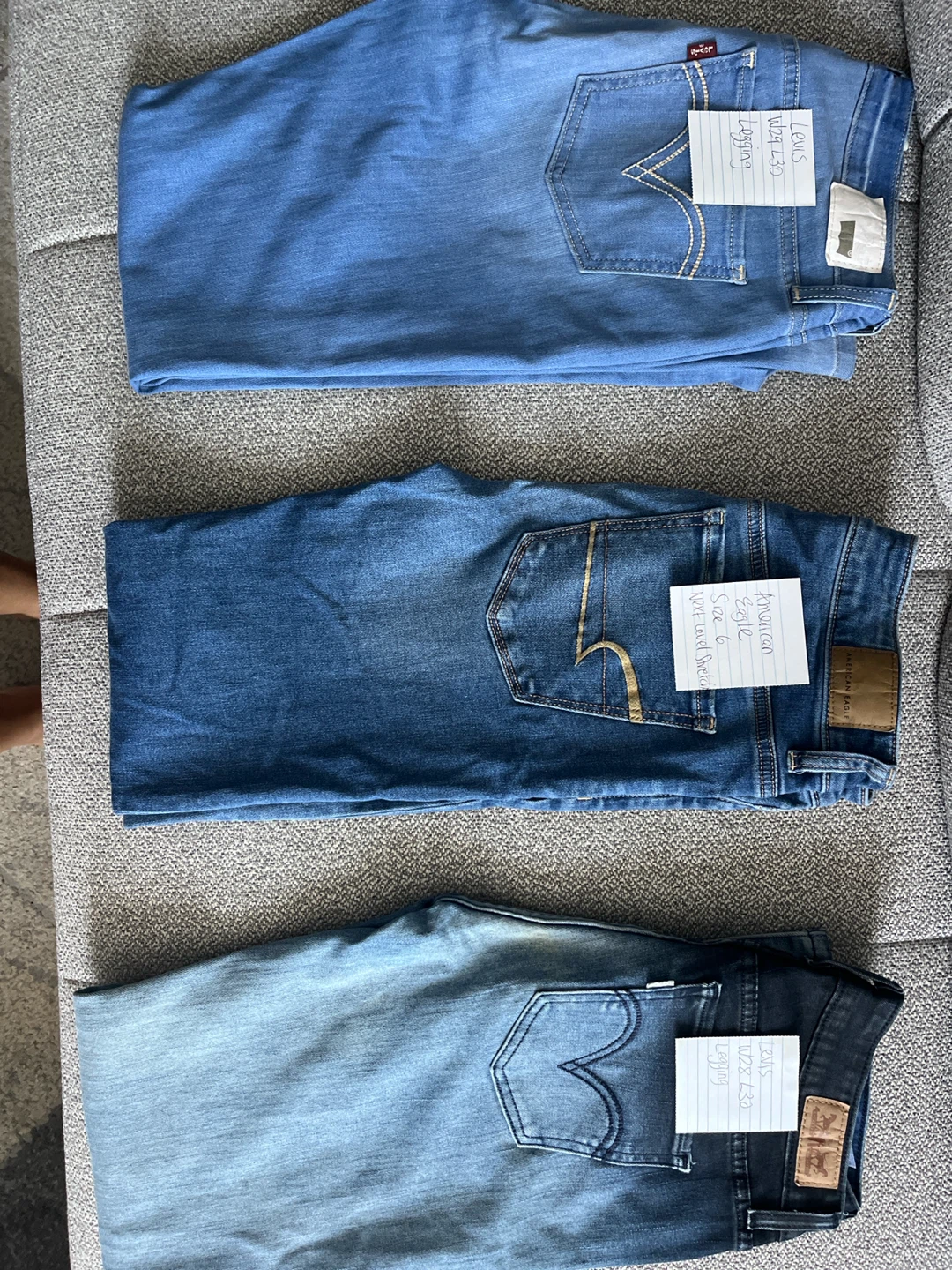 3 Pairs Levi's & American Eagle Jeans