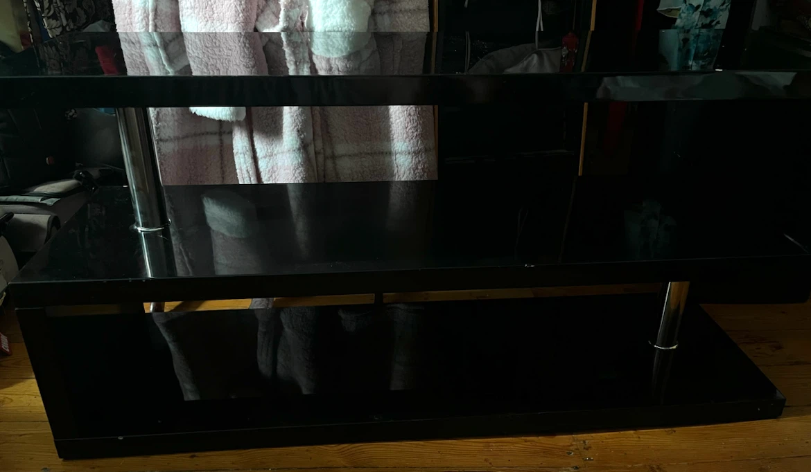 Black Entertainment Unitwith Chrome Legs