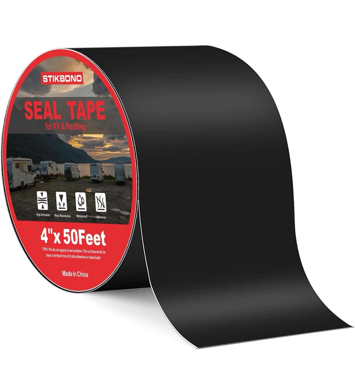 STIKBONO Seal Tape 4" x 50' - RV & Roofing Waterproof Tape
