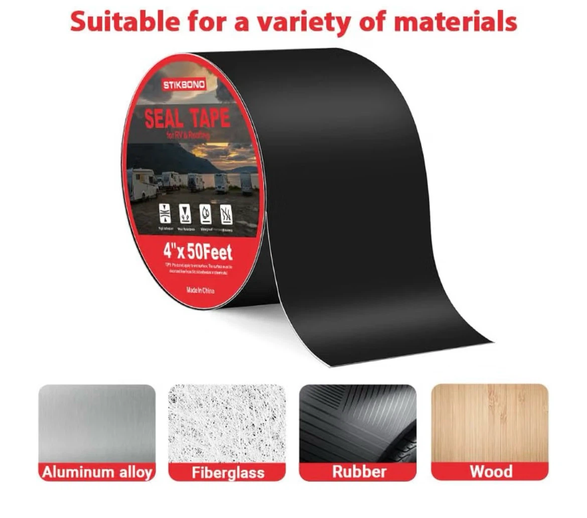 STIKBONO Seal Tape 4" x 50' - RV & Roofing Waterproof Tape - photo 3