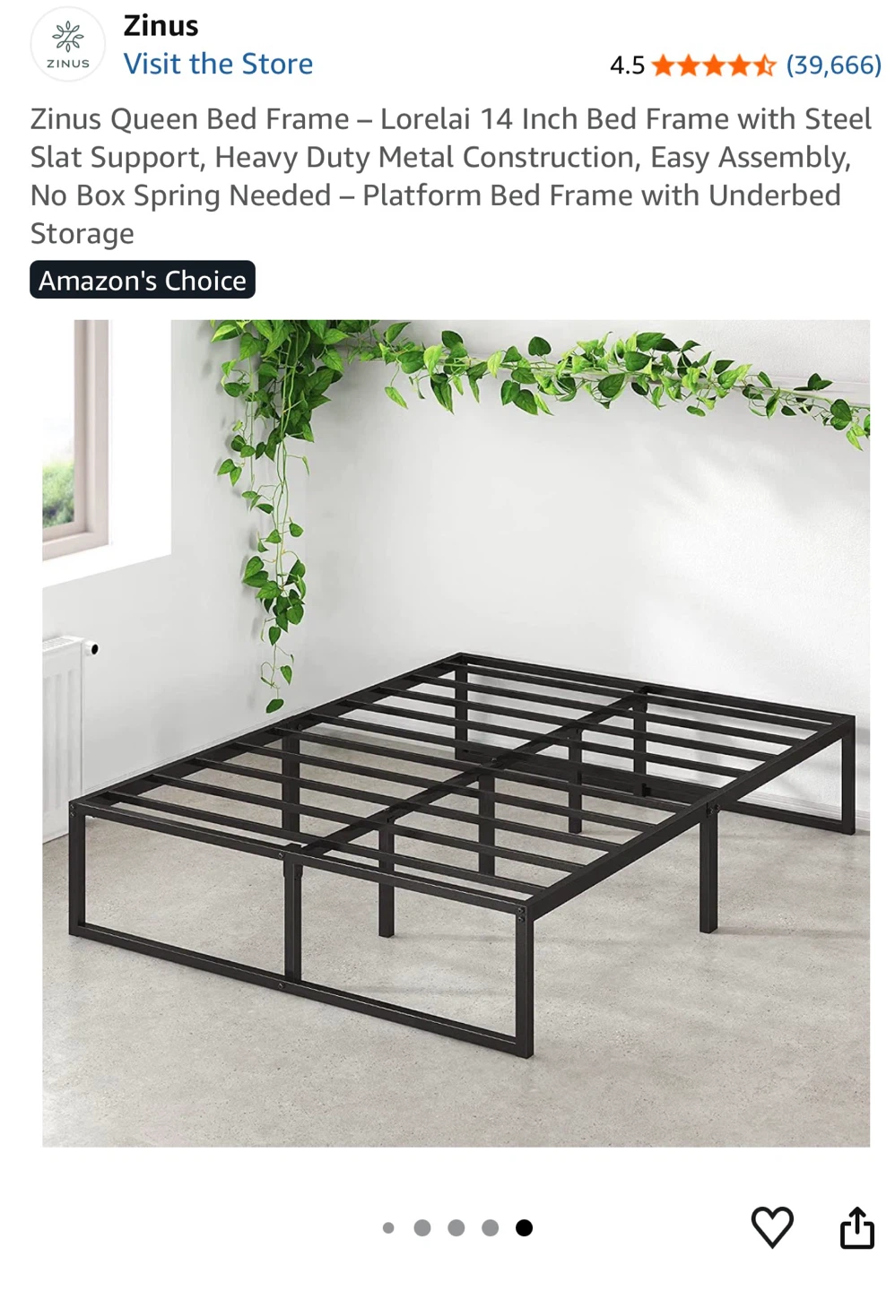 Move-Out Sale: Zinus Metal Bed Frame - photo 2