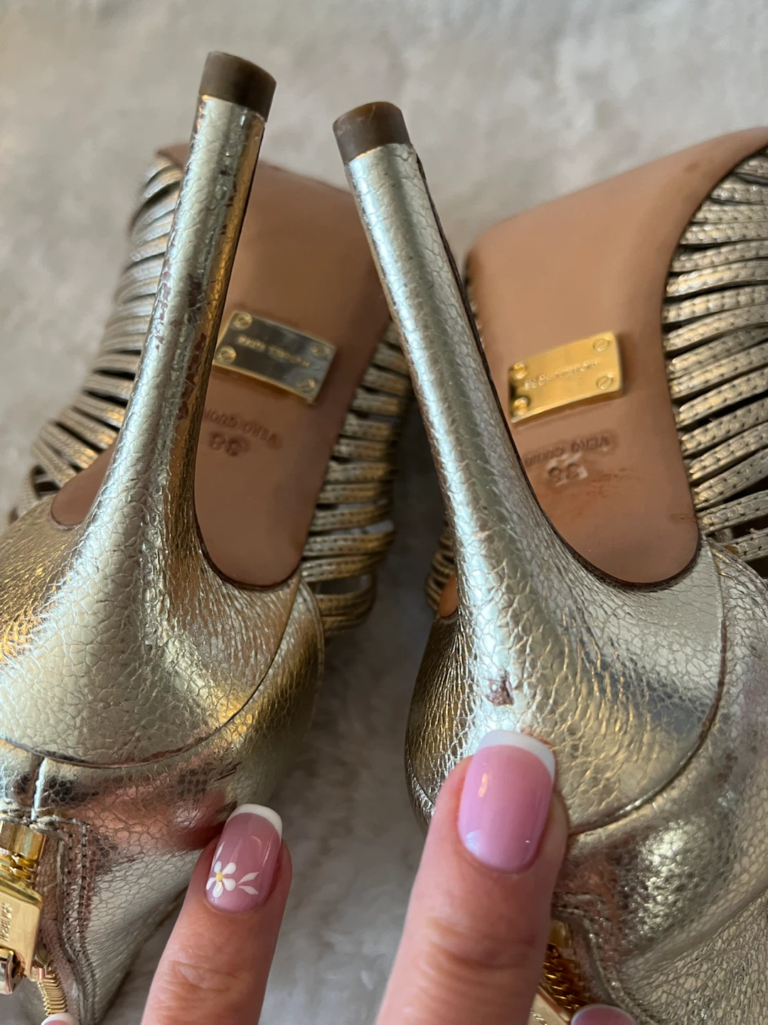 Michael Kors Gold Strappy Heels - Size 38 - photo 4